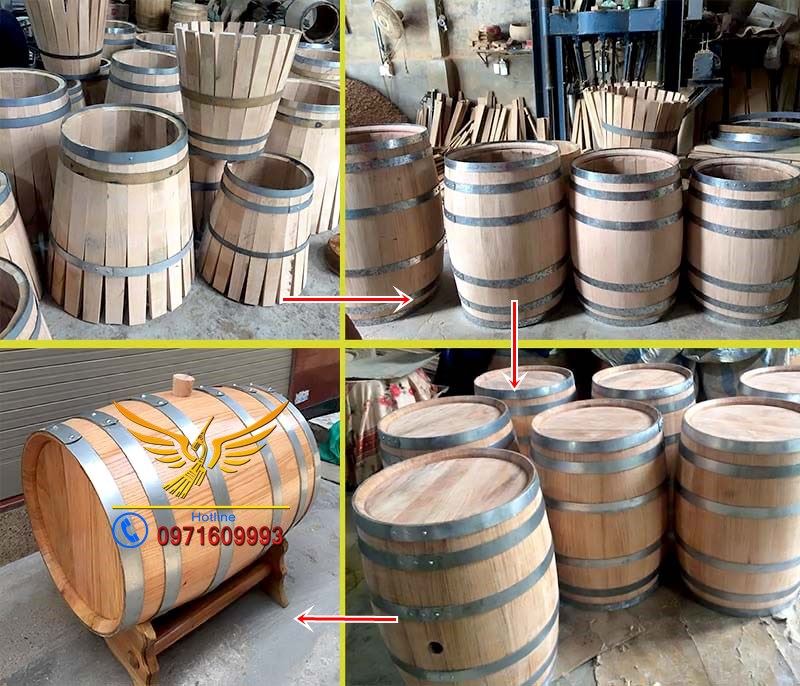 sản xuất thùng gỗ sồi