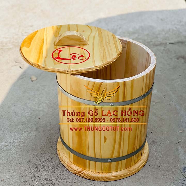 thùng gỗ đựng gạo 10kg