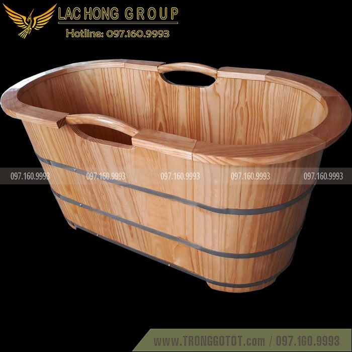 THÙNG TẮM NẰM GỖ THÔNG CÓ TAY NẮM THÙNG TẮM NẰM GỖ THÔNG CÓ TAY NẮM
