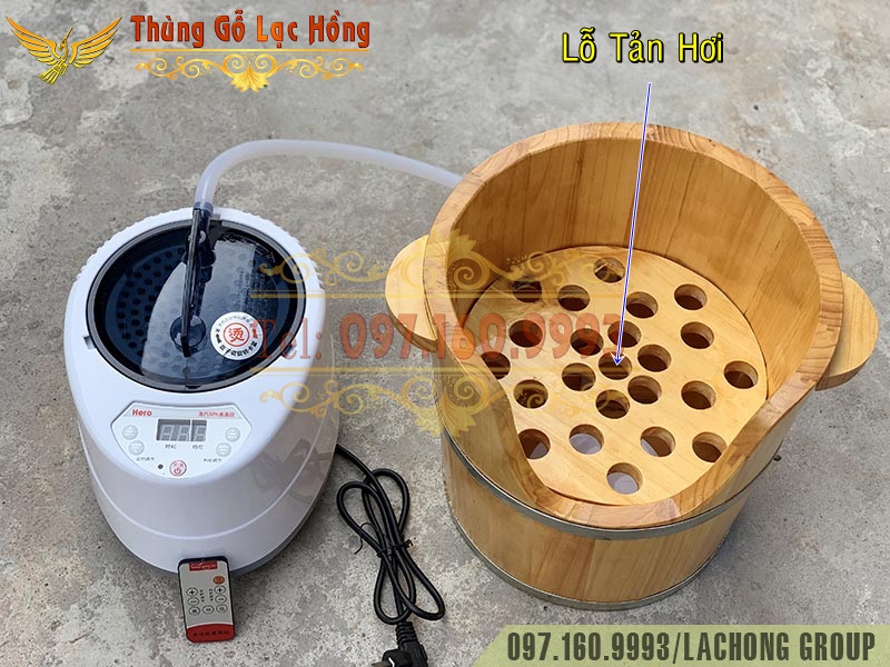 thùng gỗ xông đầu dưỡng sinh